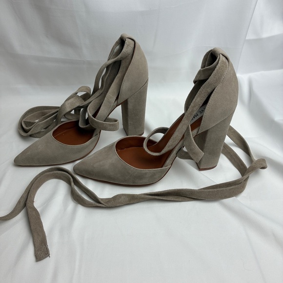 Steve Madden Women Wrap Heels 7M Suede Pointed Toe Indie Sleaze Noir Date Night - Picture 4 of 11